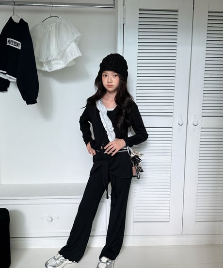 20[予約]COMMA rib stretch layered bootcut pants