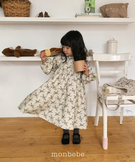 9[予約]monbebe autumn flower dress