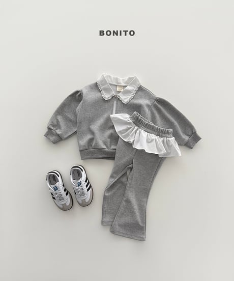 61[予約]bonito shirred collar zip-up set