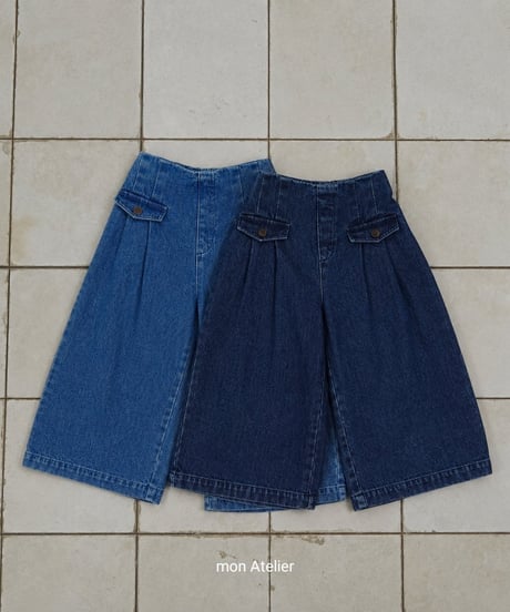 22[予約]mon Atelier flap denim pants