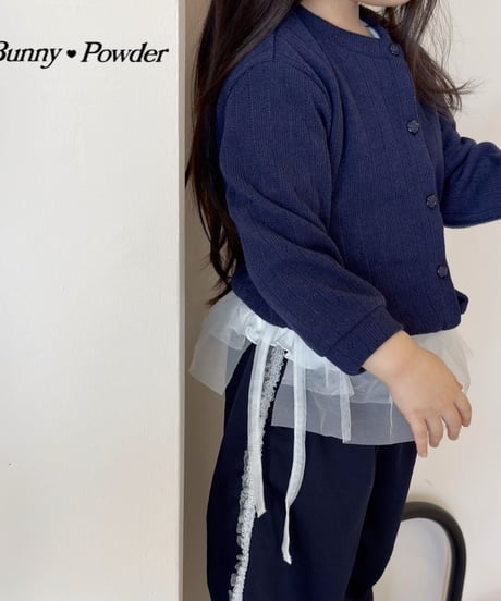 21[予約]bunny powder rose buton cardigan