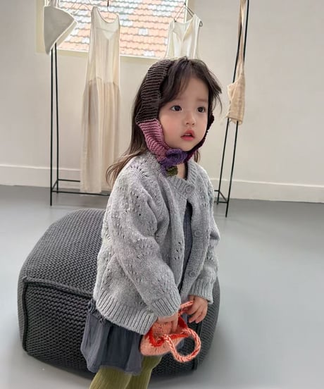 4[予約]aiai flora punching knit cardigan