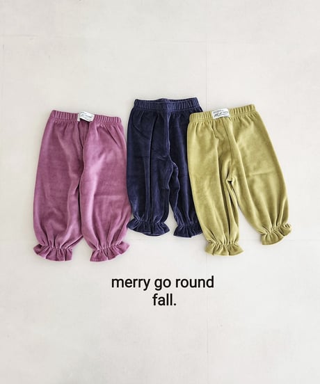 15[予約]merry go round velour jogger pants