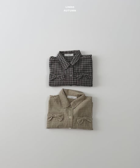 6[予約]LINDO ribbon plaid shirt