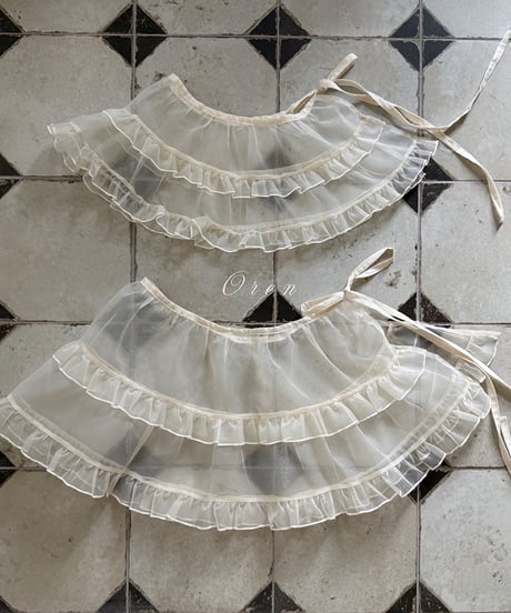 38[予約]OREN organza frill apron