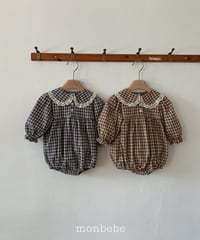 21[予約]monbebe lara check romper