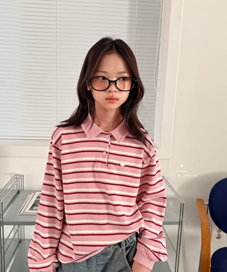 21[予約]COMMA stripe collar t(pink)