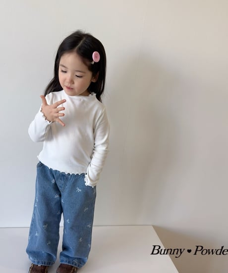 16[予約]bunny powder delicate half turtleneck t-shirt