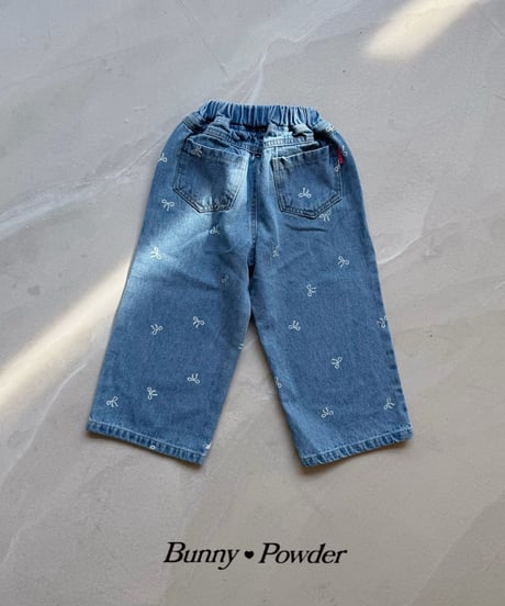 49[予約]bunny powder ribbon denim pants