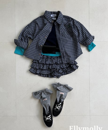 8[予約]ELLYMOLLY maison check shirt