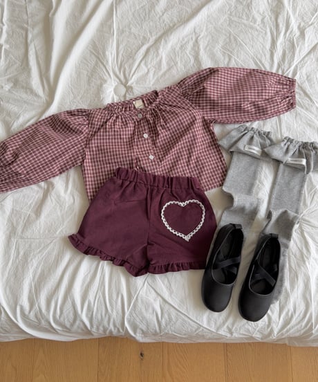 29[予約]ninibello heart corduroy frill pants