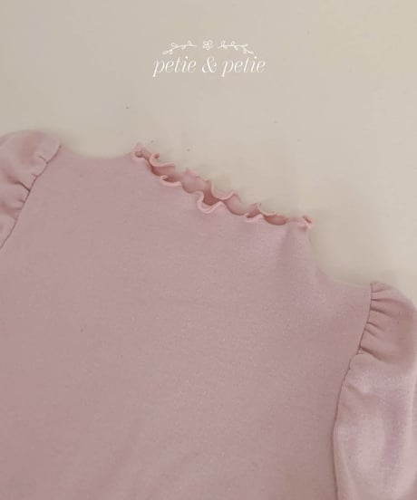 16[予約]petit&petit label plain ruffle t