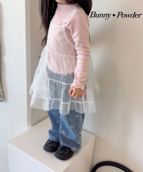 16[予約]bunny powder delicate half turtleneck t-shirt
