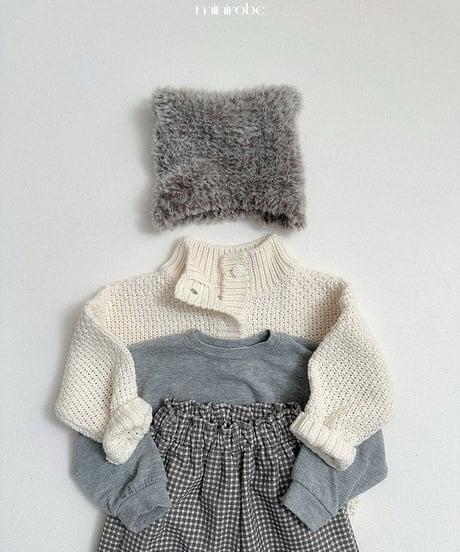 29[予約]minirobe waffle high neck cardigan