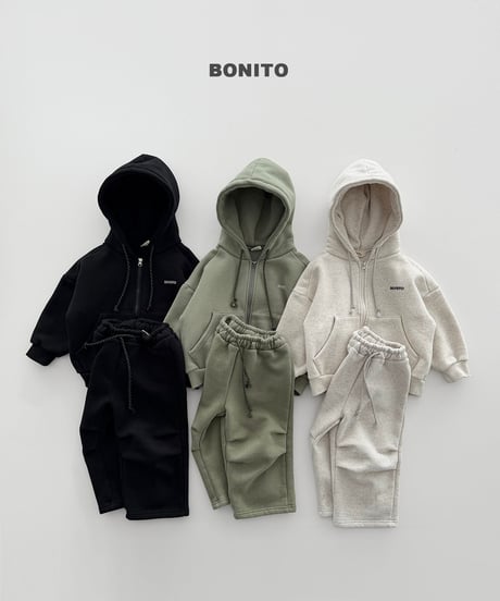 27[予約]bonito double brushed zip-up hoodie