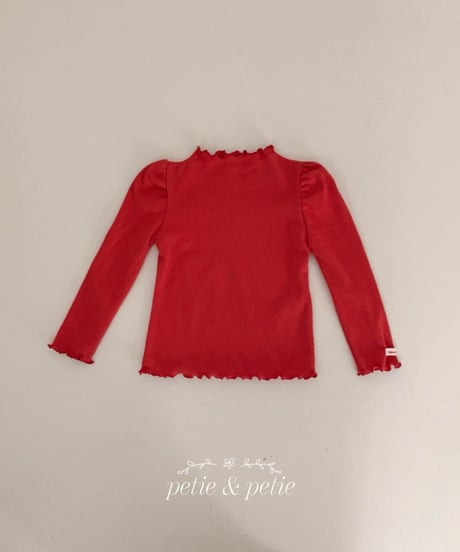 16[予約]petit&petit label plain ruffle t