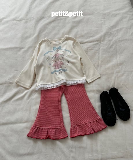 32[予約]petit&petit check bootcut pants