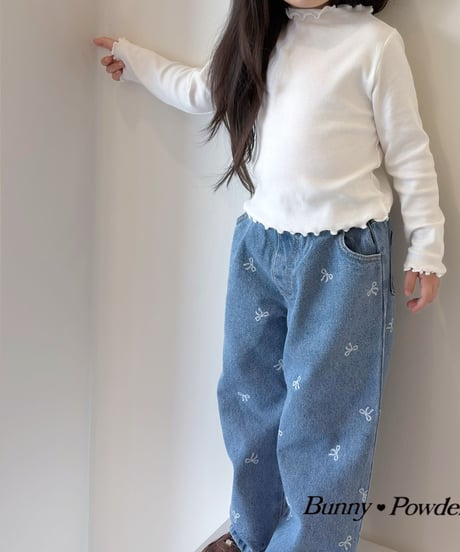 16[予約]bunny powder delicate half turtleneck t-shirt
