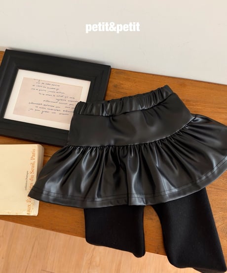 35[予約]petit&petit leather cancan skirt leggings