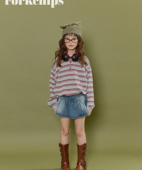 21[予約]FORKCHIPS wiggle button skirt