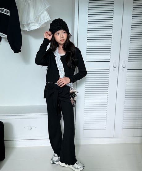 20[予約]COMMA rib stretch layered bootcut pants
