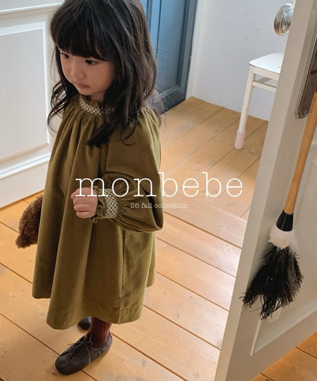 12[予約]monbebe corduroy smock dress
