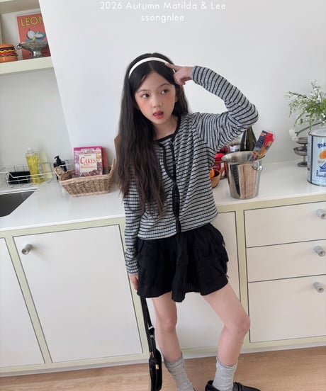 78[予約]matilda&lee wrap stripe cardigan set