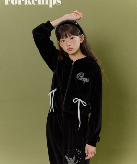 4[予約]FORKCHIPS oops velour zip up