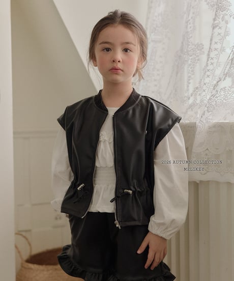 50[予約]melikey string leather vest