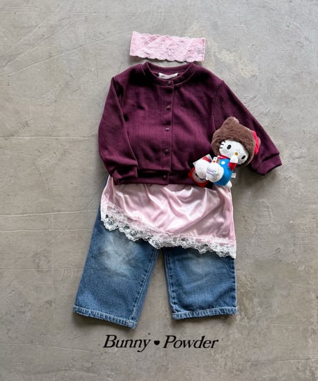 21[予約]bunny powder rose buton cardigan