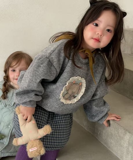 35[予約]aiai teddy check two-piece set