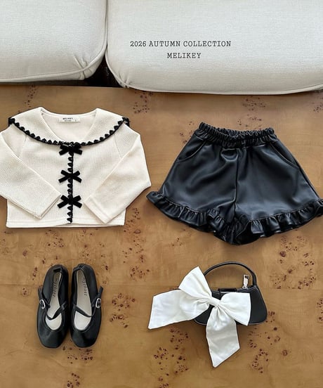 32[予約]melikey leather frill pants