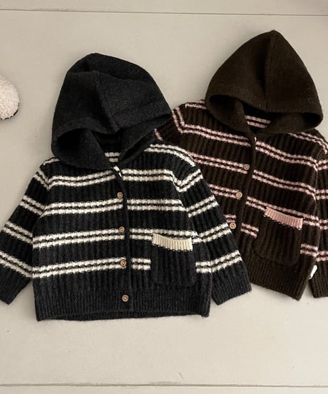 6[予約]ololala coco hooded knit cardigan