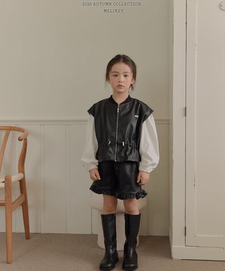 50[予約]melikey string leather vest