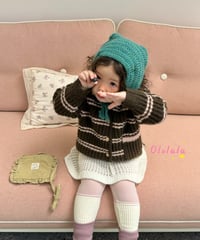 6[予約]ololala coco hooded knit cardigan