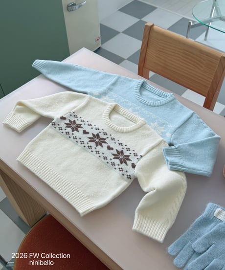54[予約]ninibello nordic snowflake knit