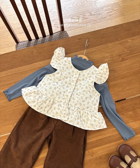 7[予約]ohho rose quilting frill vest
