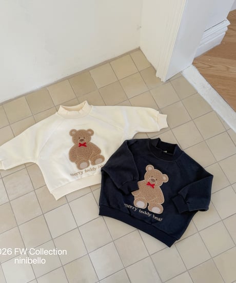21[予約]ninibello teddy bear raglan mtm
