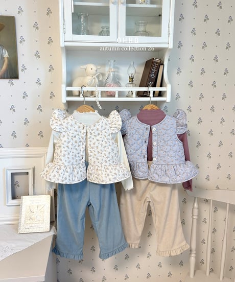 7[予約]ohho rose quilting frill vest