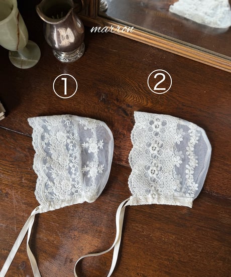 62[予約]marron lace bonnet