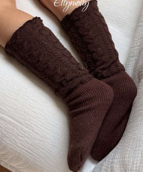 113[予約]ELLYMOLLY twisted wool socks