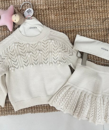 25[予約]ololala coco pompom knit matching set
