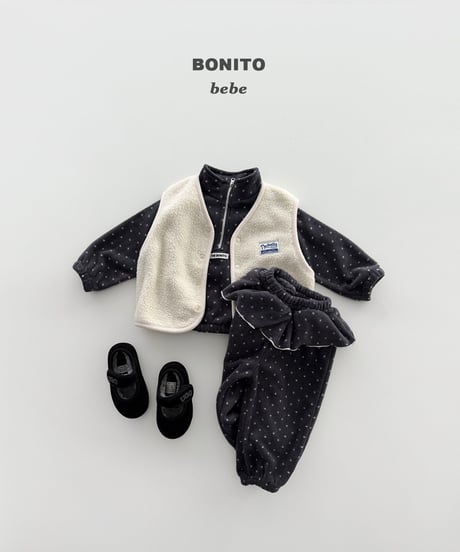 49[予約]bonito frill half zip set