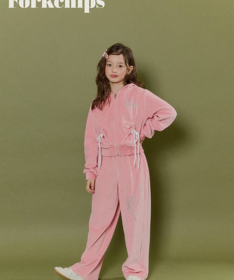 4[予約]FORKCHIPS oops velour zip up