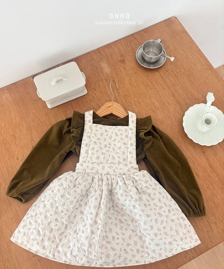 8[予約]ohho rose quilting suspender skirt