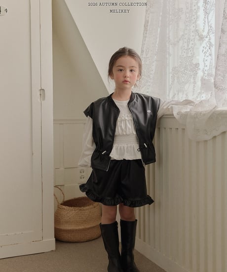 50[予約]melikey string leather vest