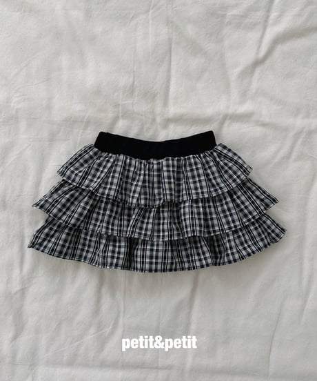 45[予約]petit&petit check cancan skirt