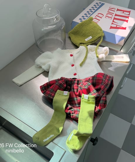 4[予約]ninibello merry check bloomers(baby)