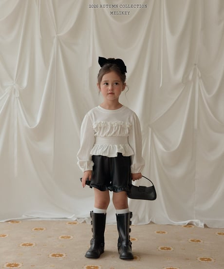 32[予約]melikey leather frill pants