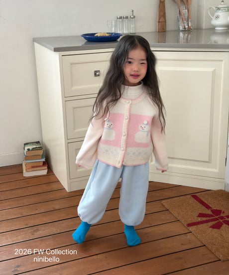 55[予約]ninibello snowman knit cardigan